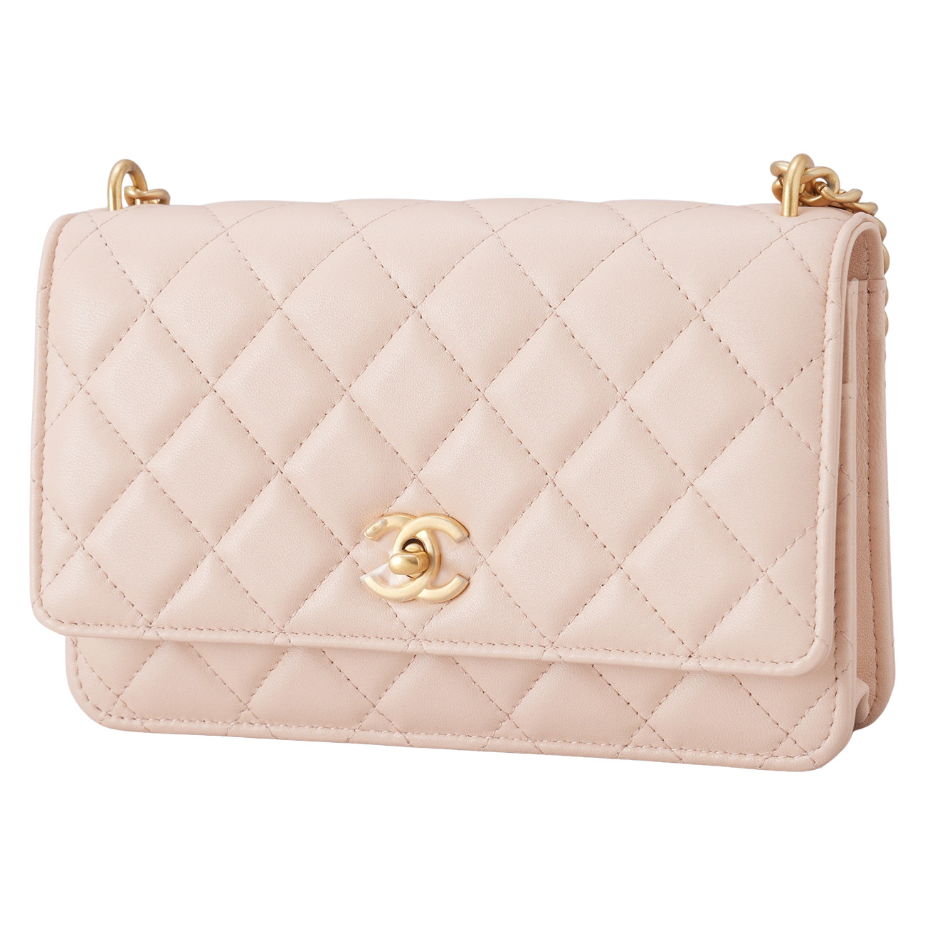 CHANEL(USED)샤넬 AP3297 램스킨 턴락 WOC 까멜리아볼