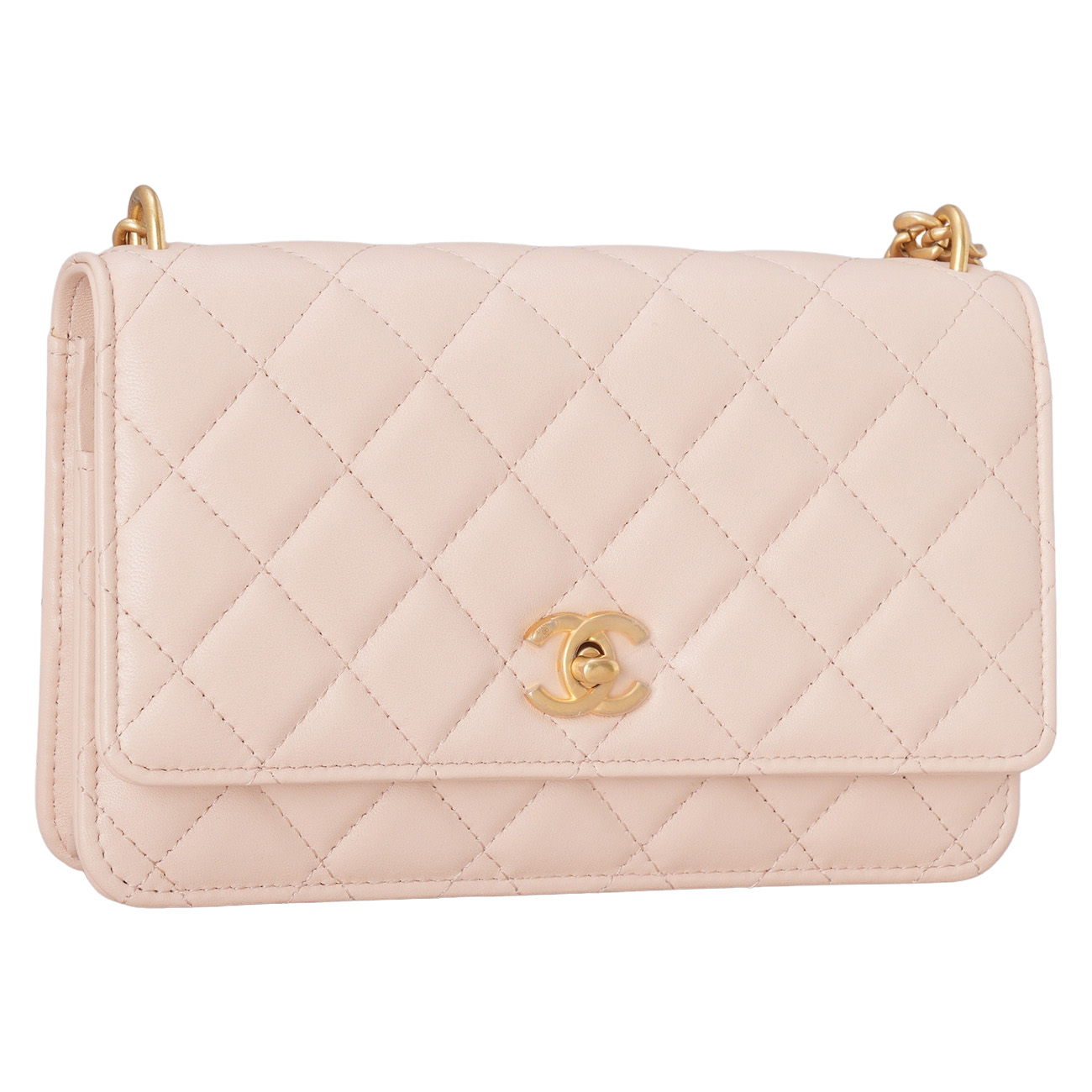 CHANEL(USED)샤넬 AP3297 램스킨 턴락 WOC 까멜리아볼