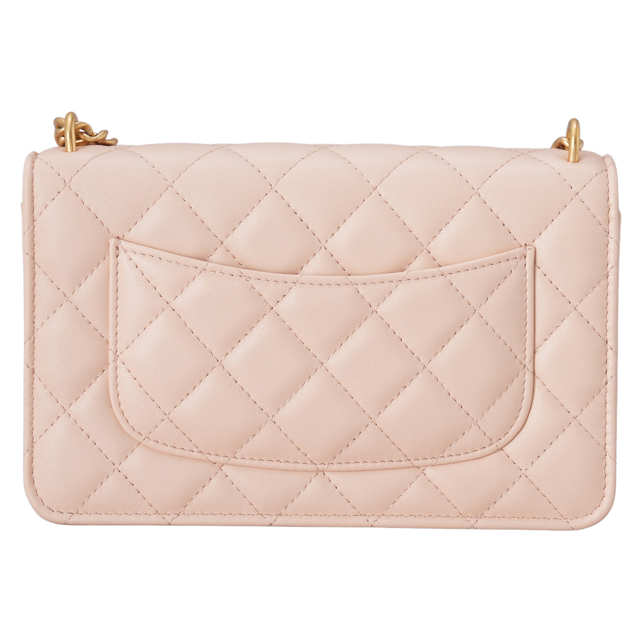 CHANEL(USED)샤넬 AP3297 램스킨 턴락 WOC 까멜리아볼