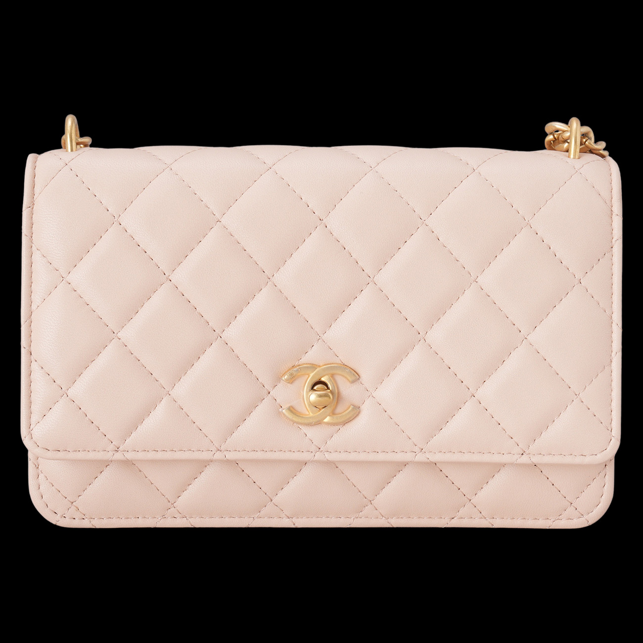 CHANEL(USED)샤넬 AP3297 램스킨 턴락 WOC 까멜리아볼