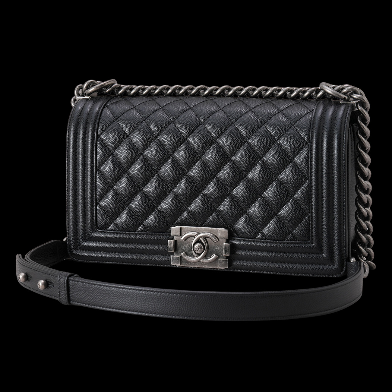 CHANEL(USED)샤넬 A67086 캐비어 보이샤넬 미듐