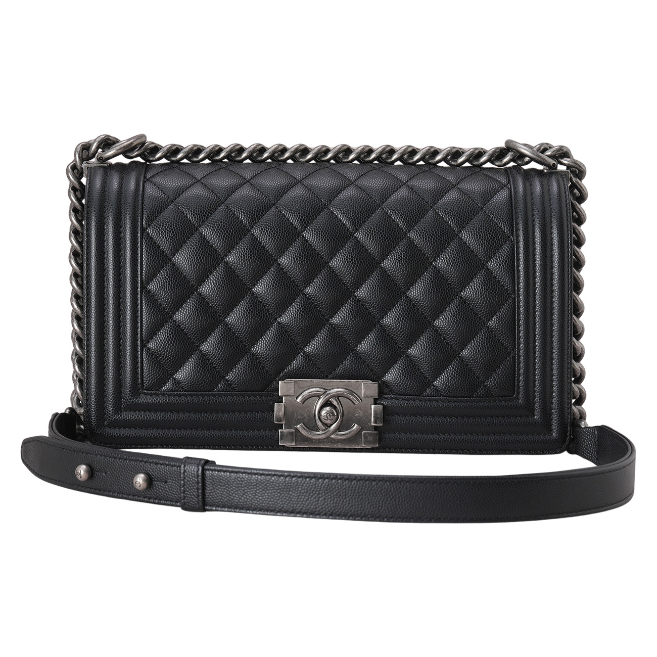 CHANEL(USED)샤넬 A67086 캐비어 보이샤넬 미듐
