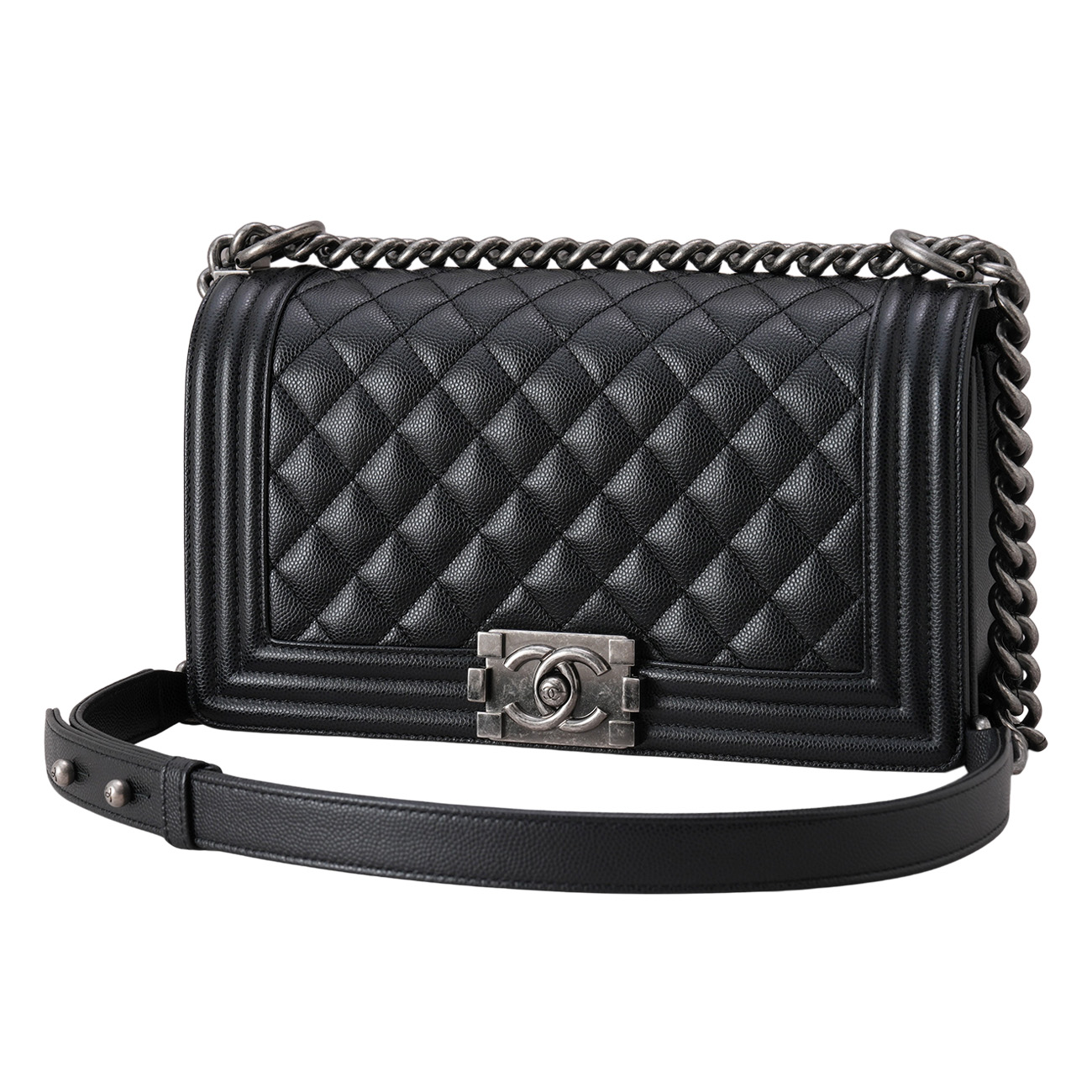 CHANEL(USED)샤넬 A67086 캐비어 보이샤넬 미듐