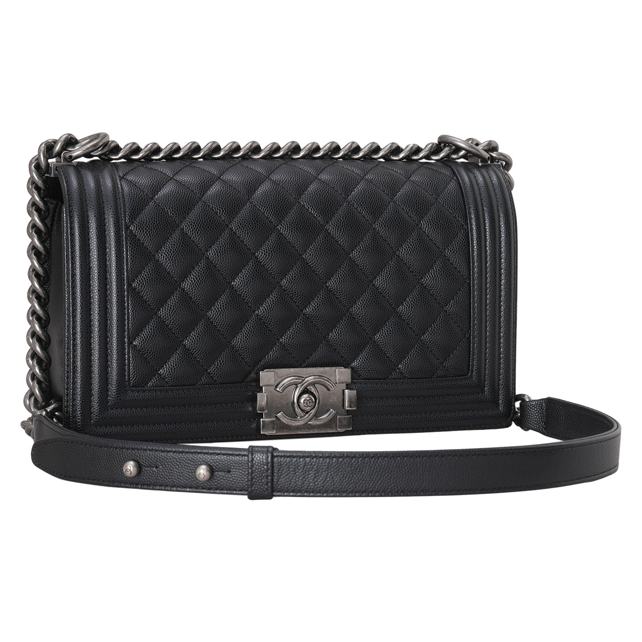 CHANEL(USED)샤넬 A67086 캐비어 보이샤넬 미듐