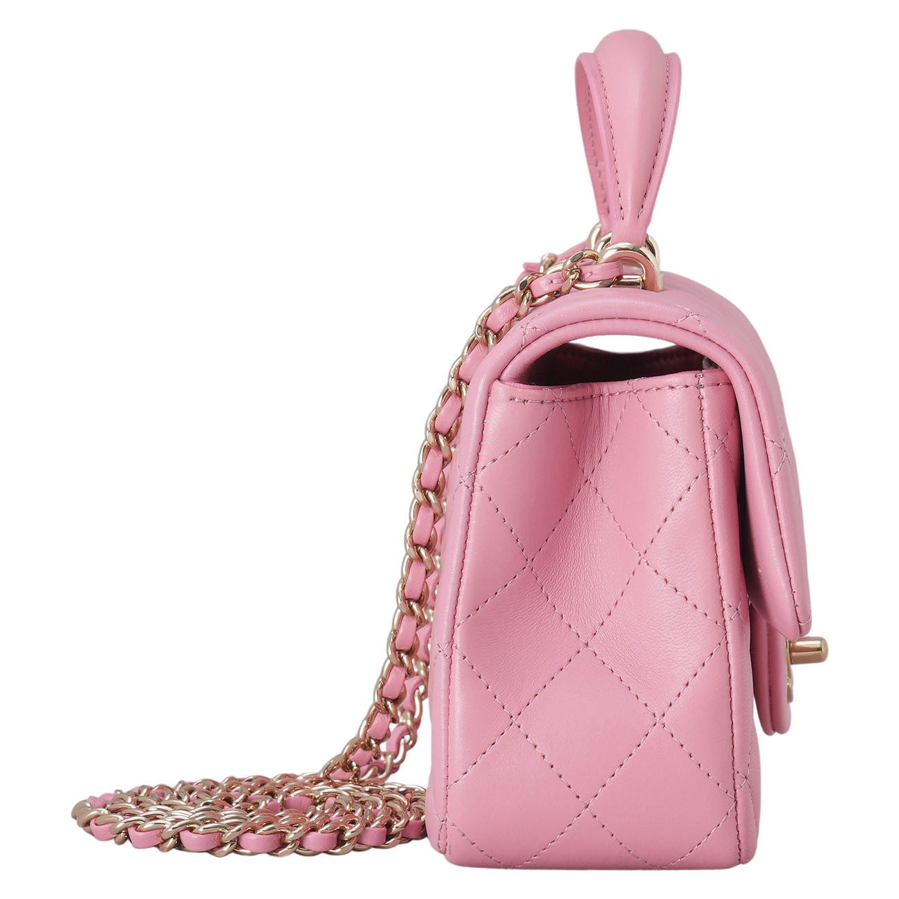 CHANEL(USED)샤넬 AS2431 램스킨 뉴미니 탑핸들