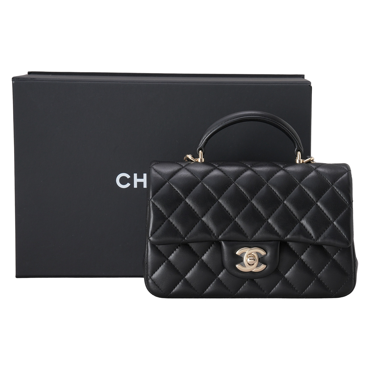 CHANEL(USED)샤넬 램스킨 뉴미니 탑핸들 크로스백