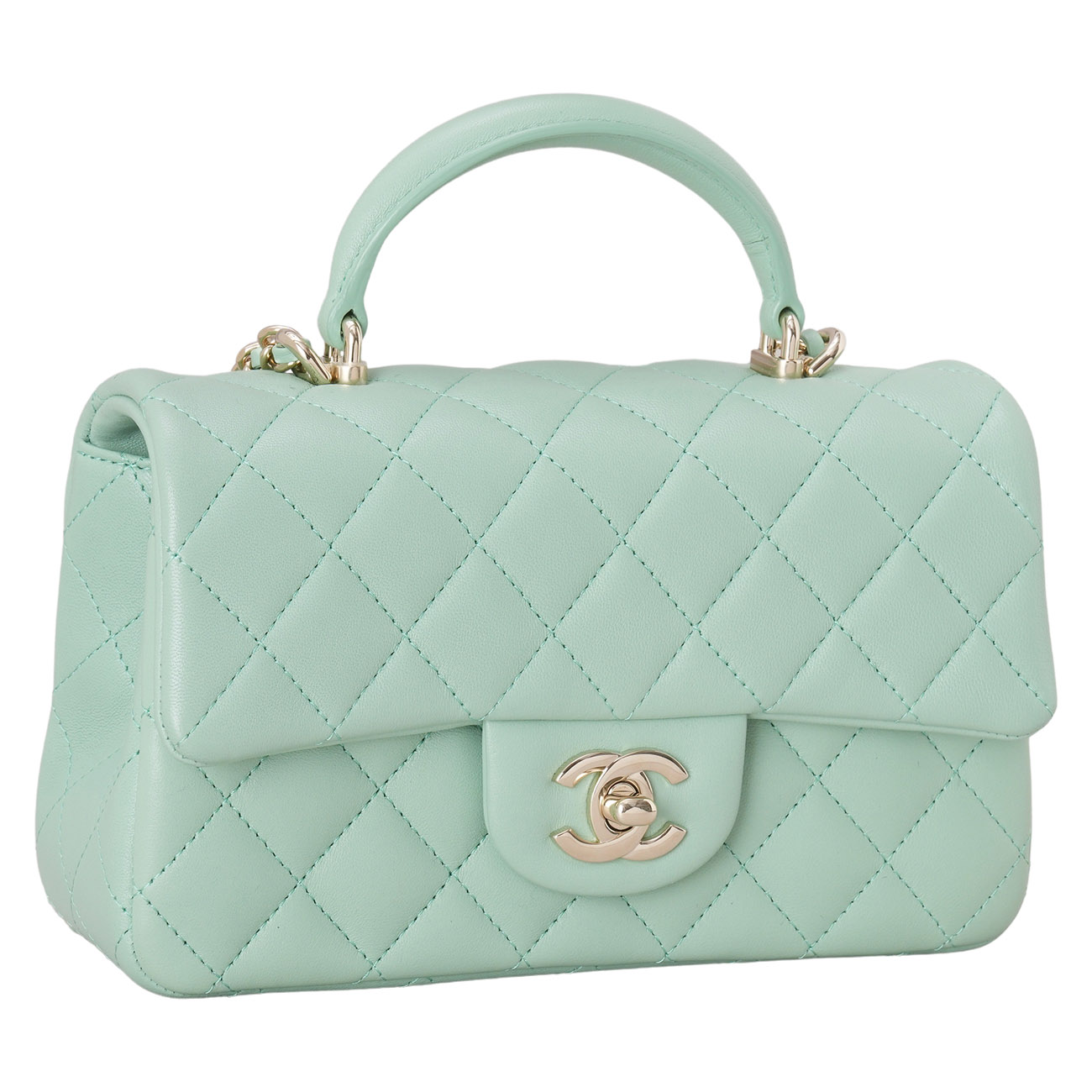 CHANEL(USED)샤넬 AS2431 클래식 뉴미니 탑 핸들백