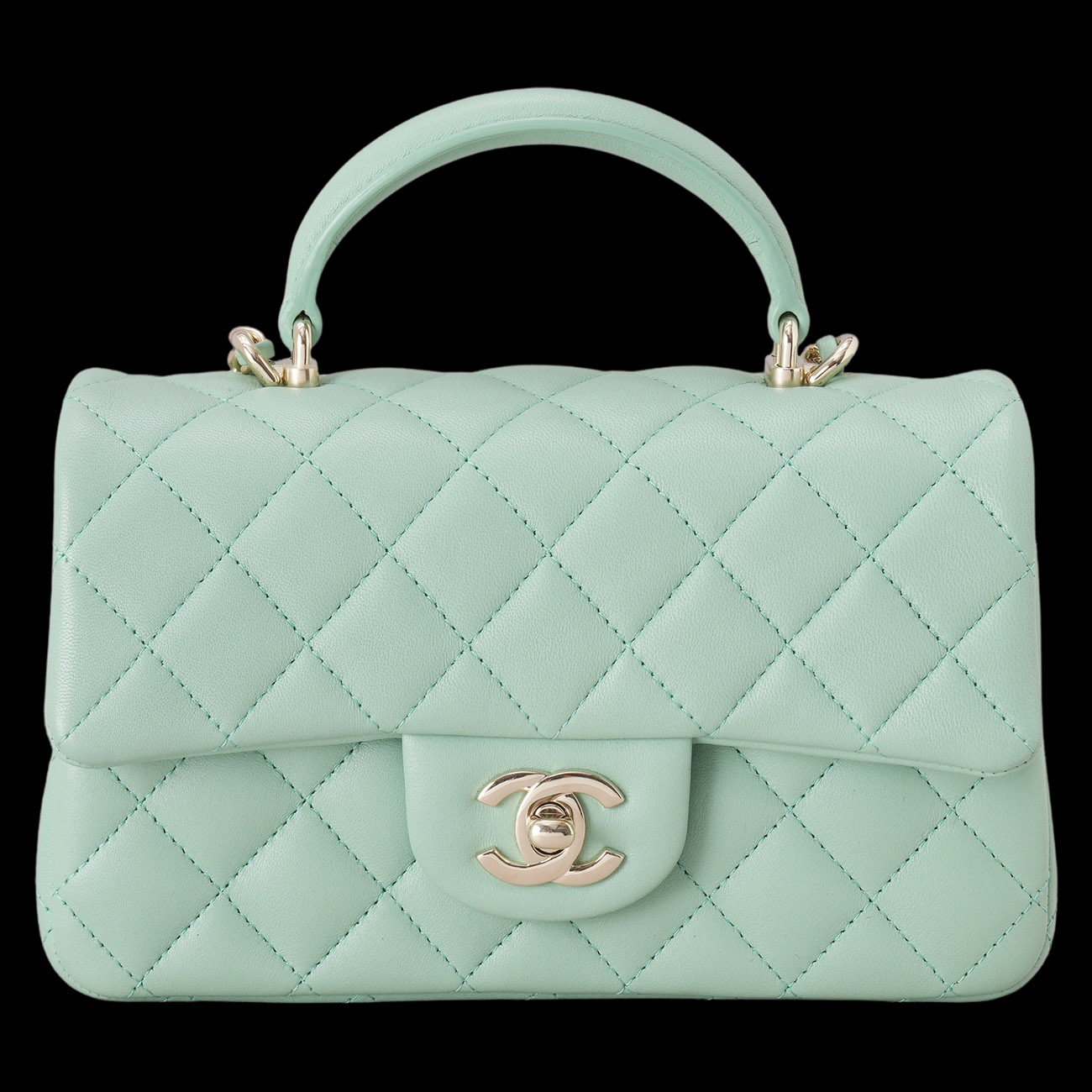 CHANEL(USED)샤넬 AS2431 클래식 뉴미니 탑 핸들백