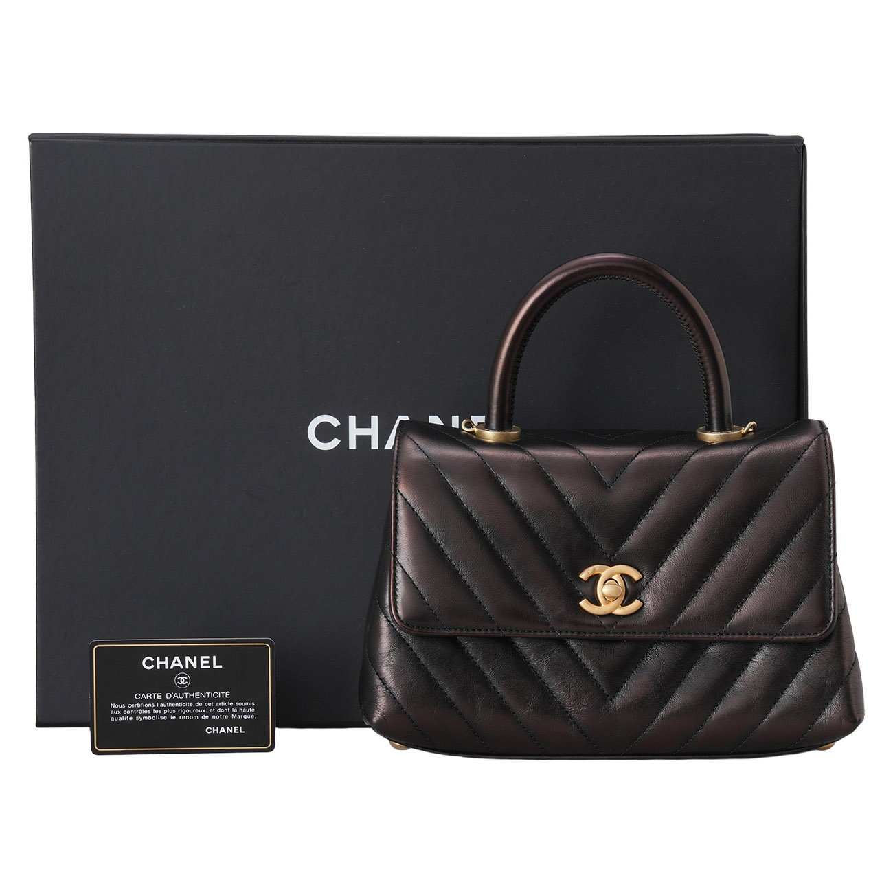 CHANEL(USED)샤넬 A92990 쉐브론 코코핸들 스몰