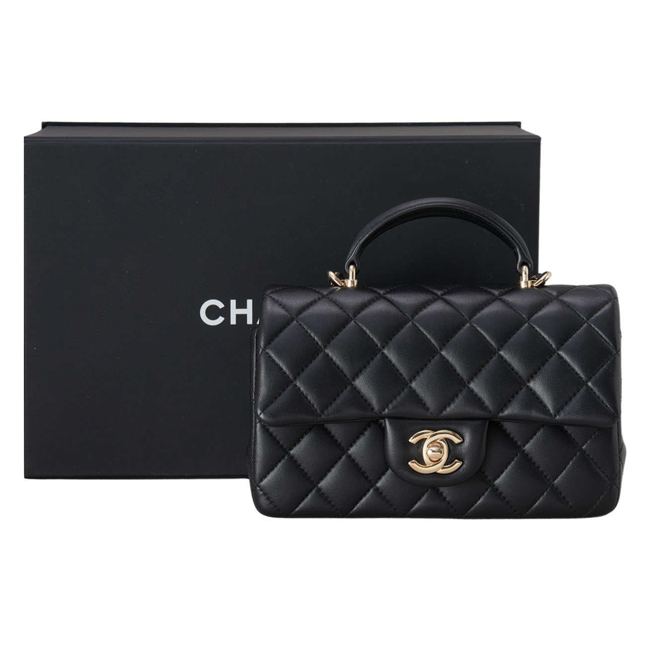 CHANEL(USED)샤넬 램스킨 뉴미니 탑핸들 크로스백