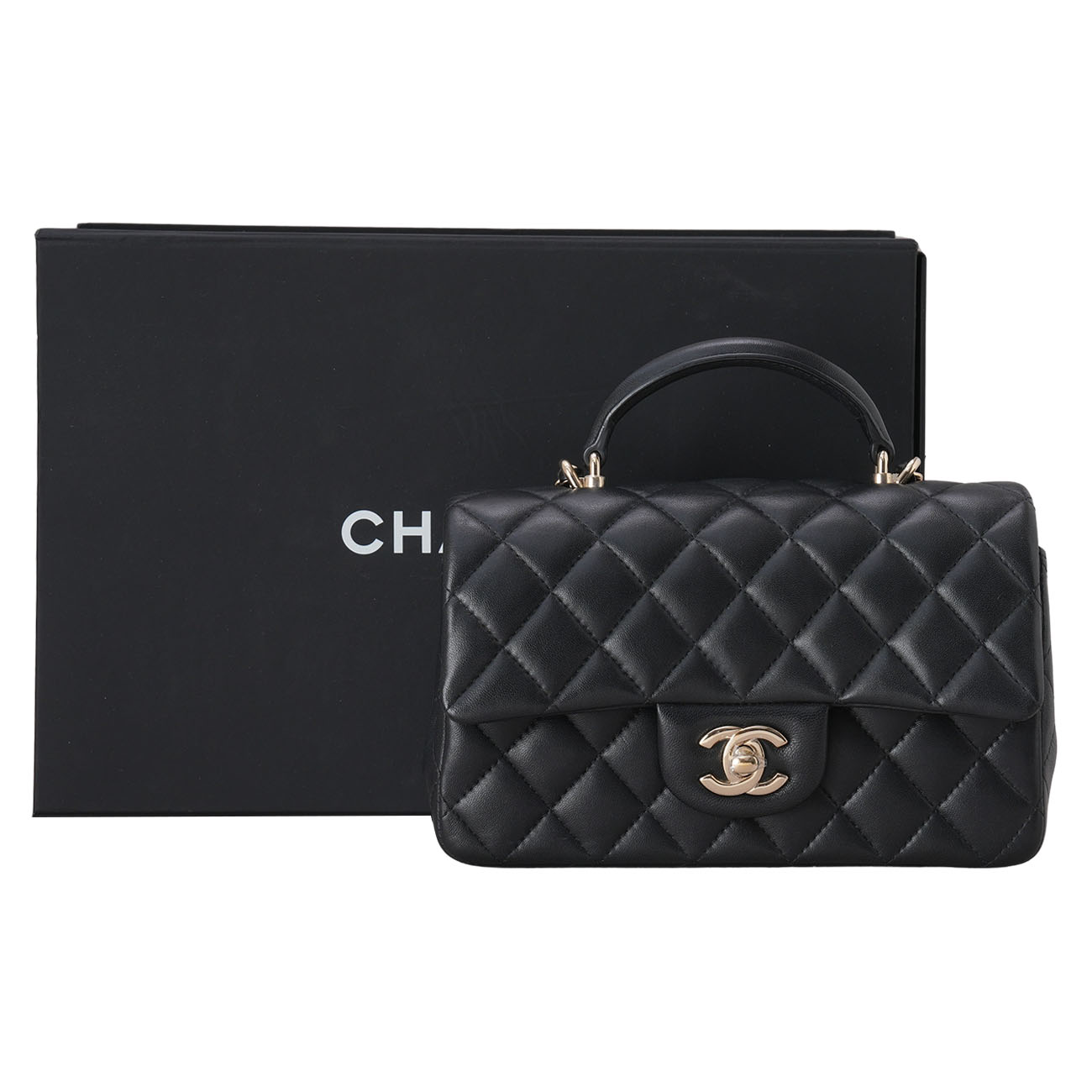 CHANEL(USED)샤넬 램스킨 뉴미니 탑핸들 크로스백