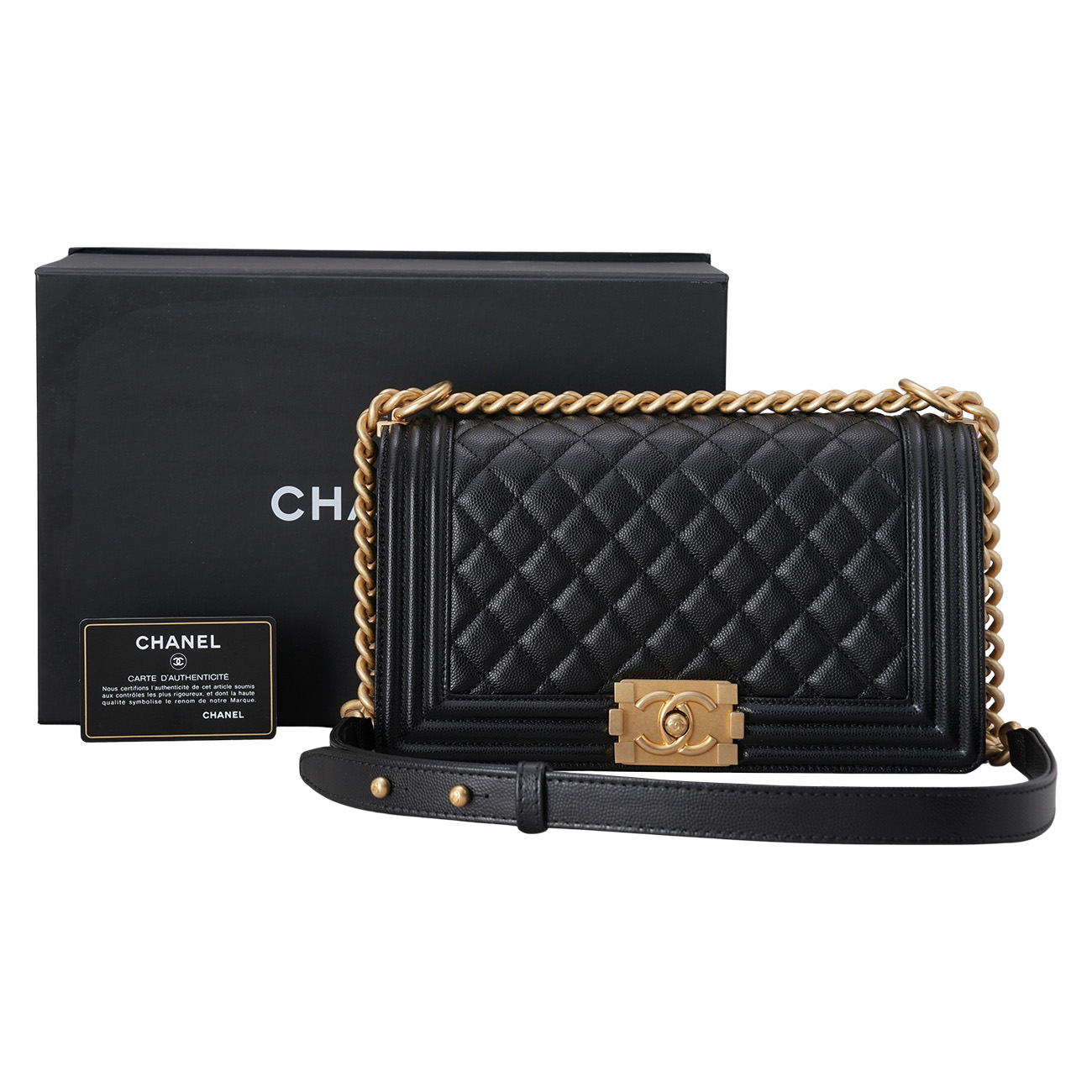 CHANEL(USED)샤넬 캐비어 보이샤넬 미듐 플랩백