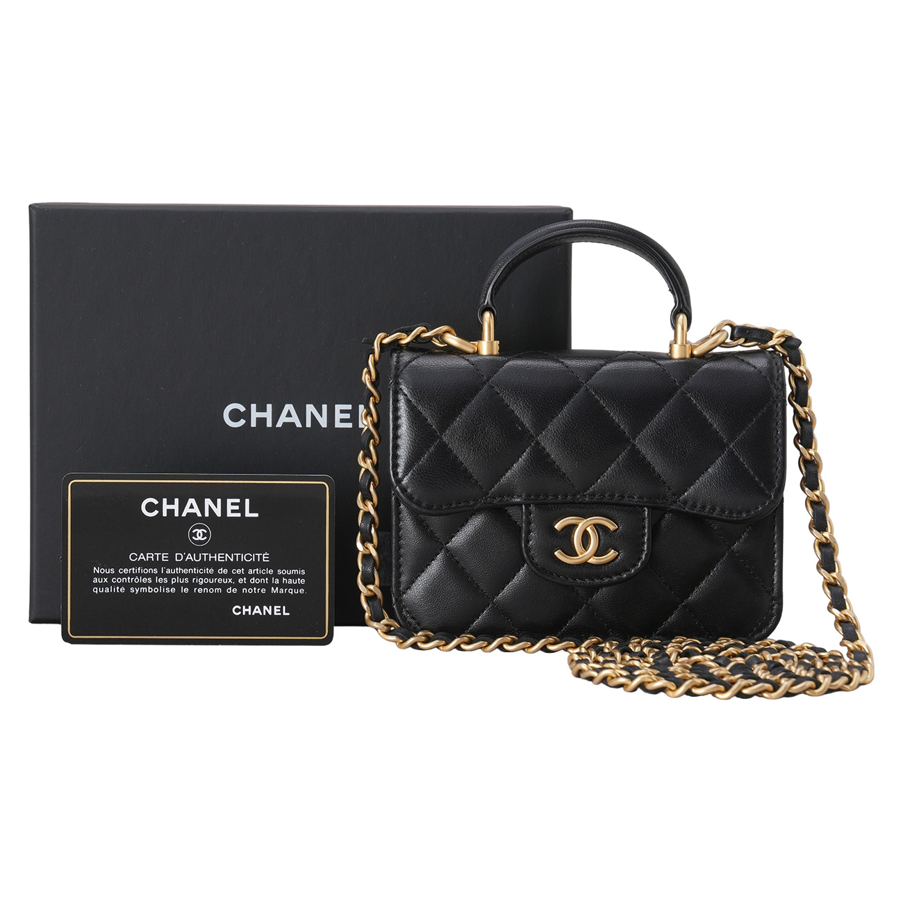CHANEL(USED)샤넬 AP2200 탑핸들 플랩 미니 WOC