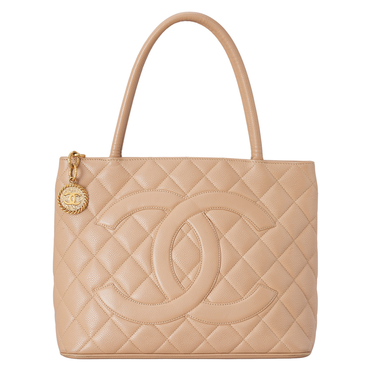 CHANEL(USED)샤넬 캐비어 CC로고 토트백