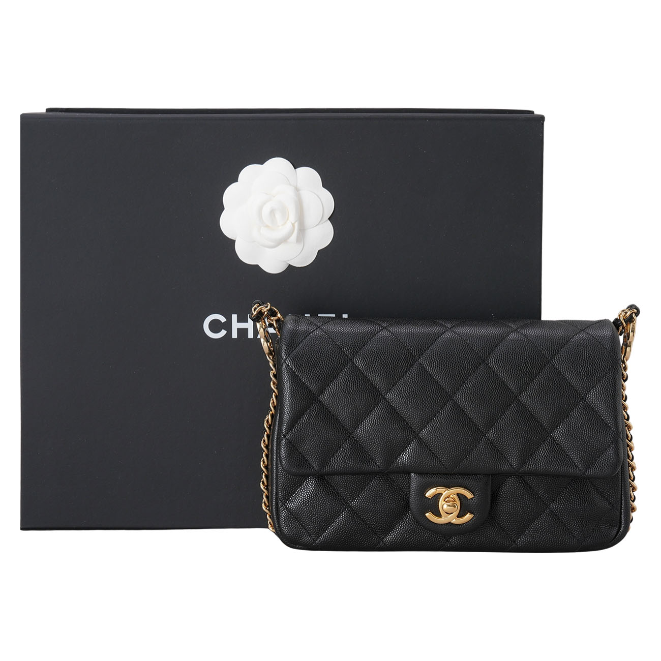 CHANEL(USED)샤넬 AS3757 캐비어 더블 체인 숄더백