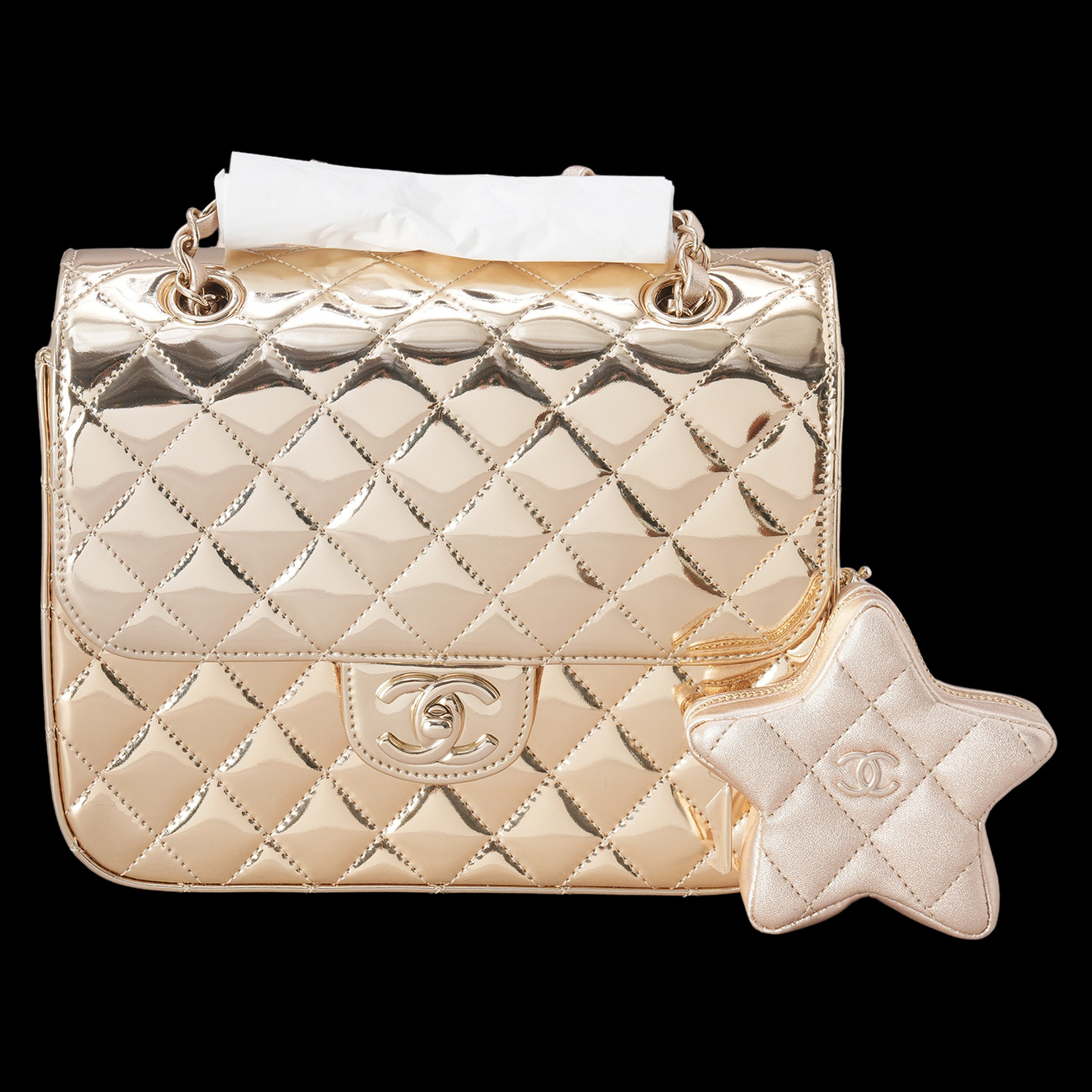 CHANEL(USED)샤넬 24C 스타코인 메탈 미러 백팩