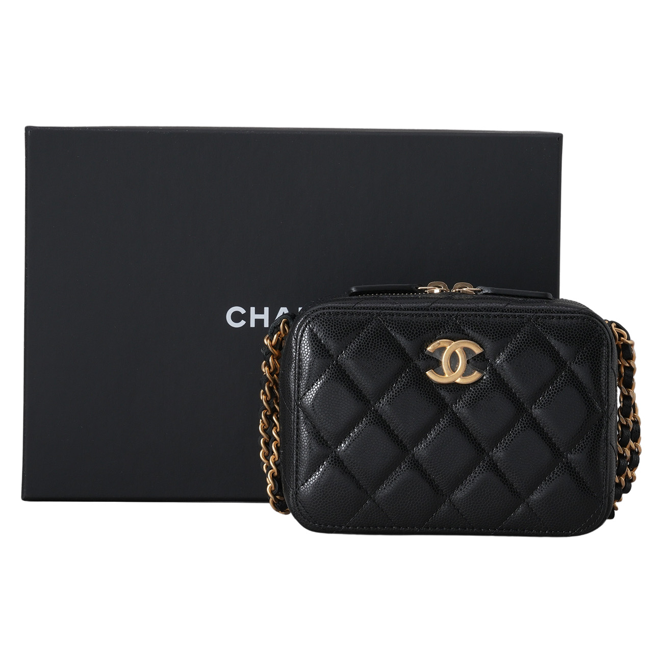 CHANEL(USED)샤넬 AP2858 캐비어 코인 배니티