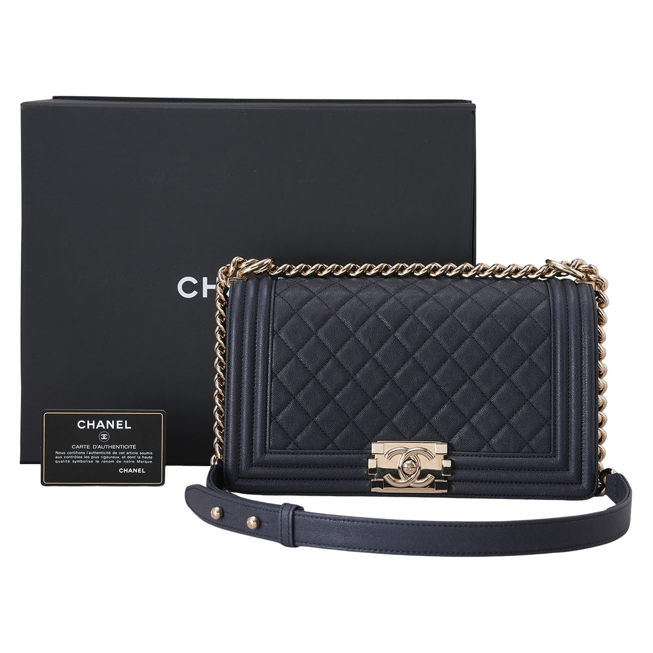 CHANEL(USED)샤넬 캐비어 보이샤넬 미듐 플랩백