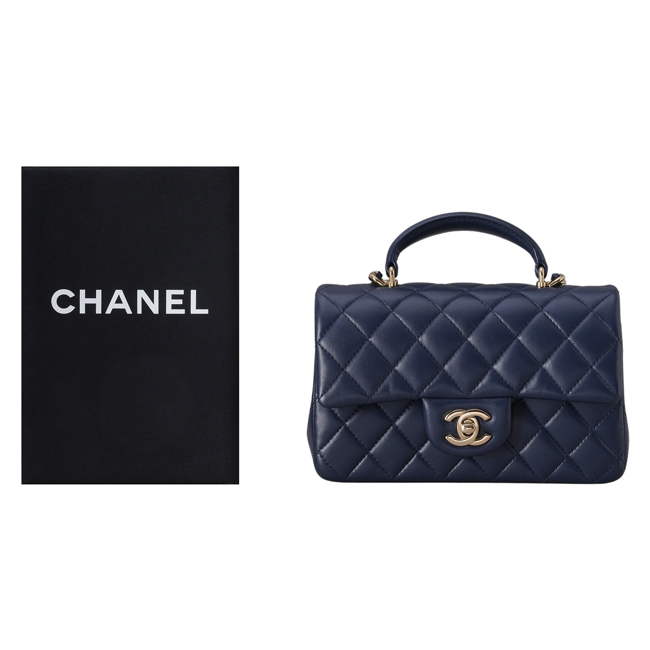 CHANEL(USED)샤넬 램스킨 뉴미니 탑핸들 크로스백