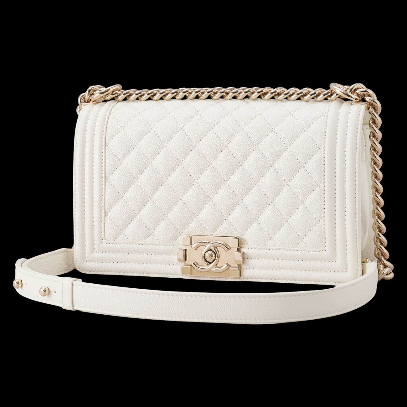 CHANEL(USED)샤넬 캐비어 보이샤넬 미듐