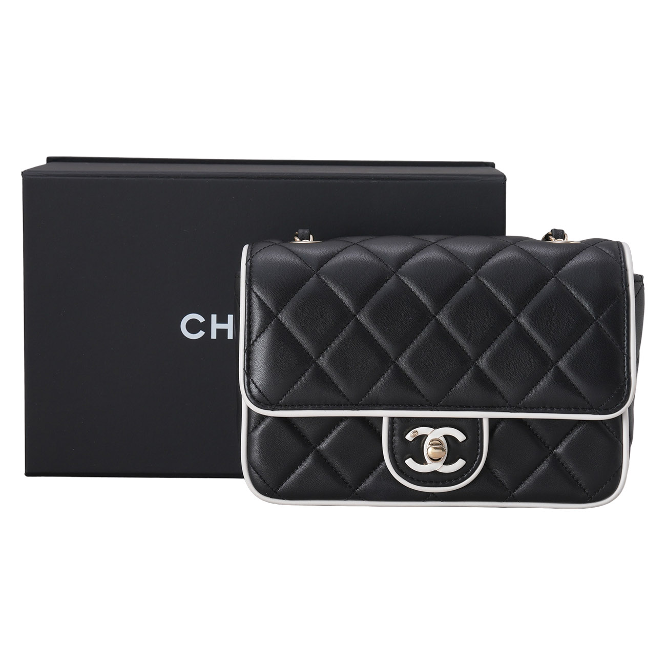 CHANEL(USED)샤넬 AS5151 화이트라인 미니플랩백