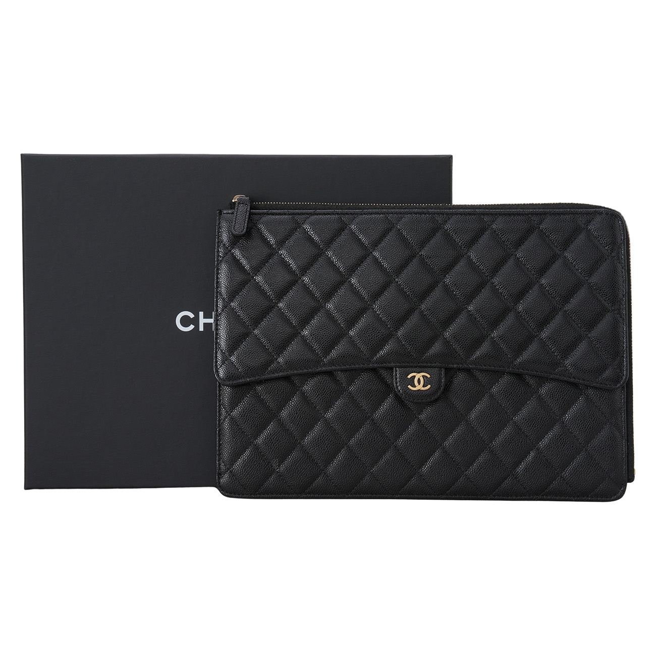 CHANEL(USED)샤넬 AP3644 캐비어 플랩 클러치