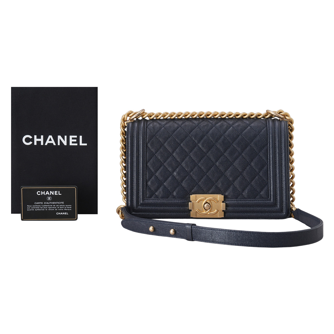 CHANEL(USED)샤넬 캐비어 보이샤넬 미듐 플랩백
