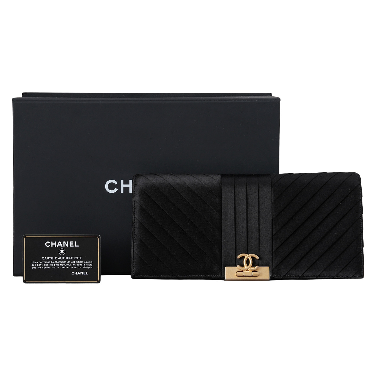 CHANEL(USED)샤넬 새틴 이브닝 클러치백