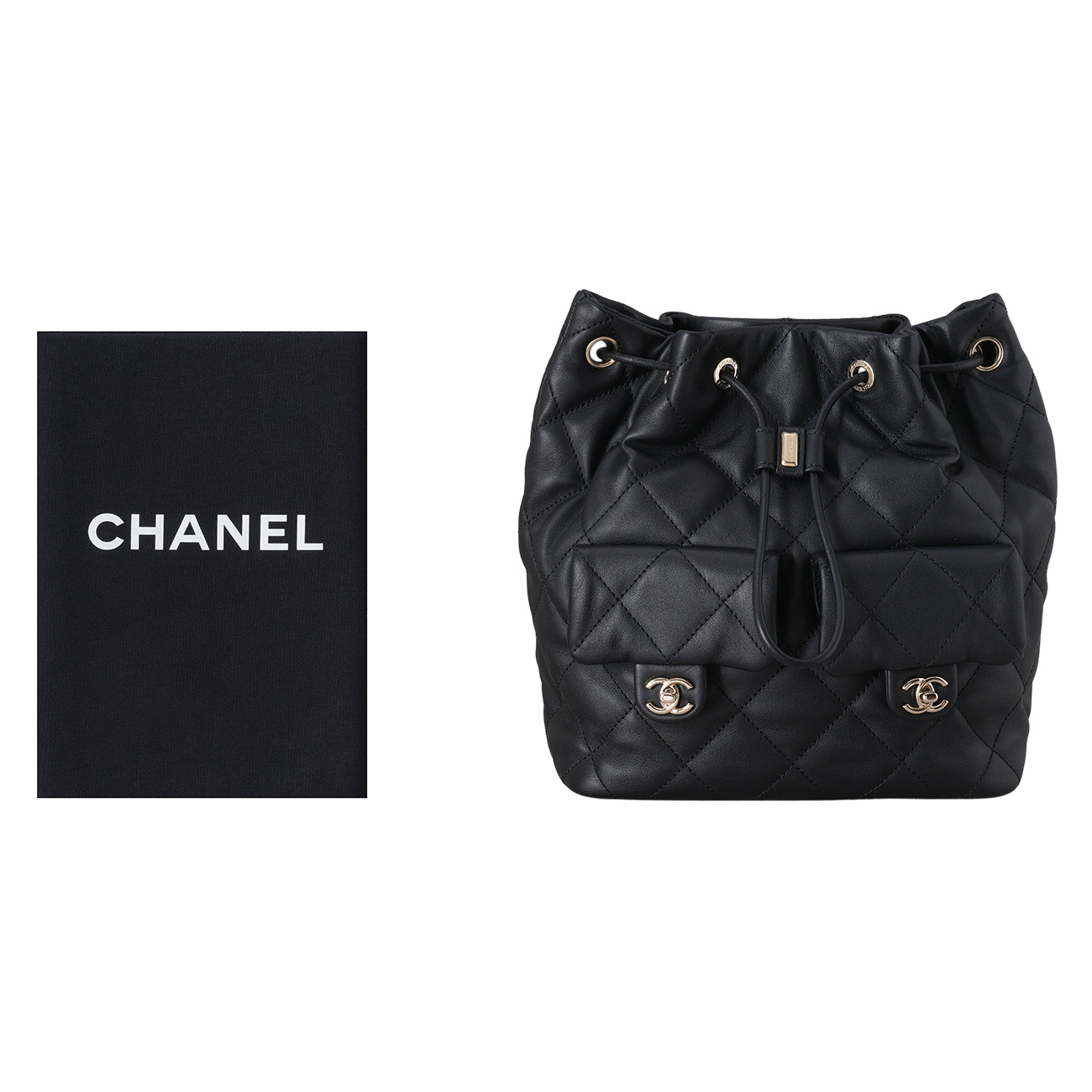 CHANEL(USED)샤넬 AS4342 투포켓 드로우 스트링 버킷백팩