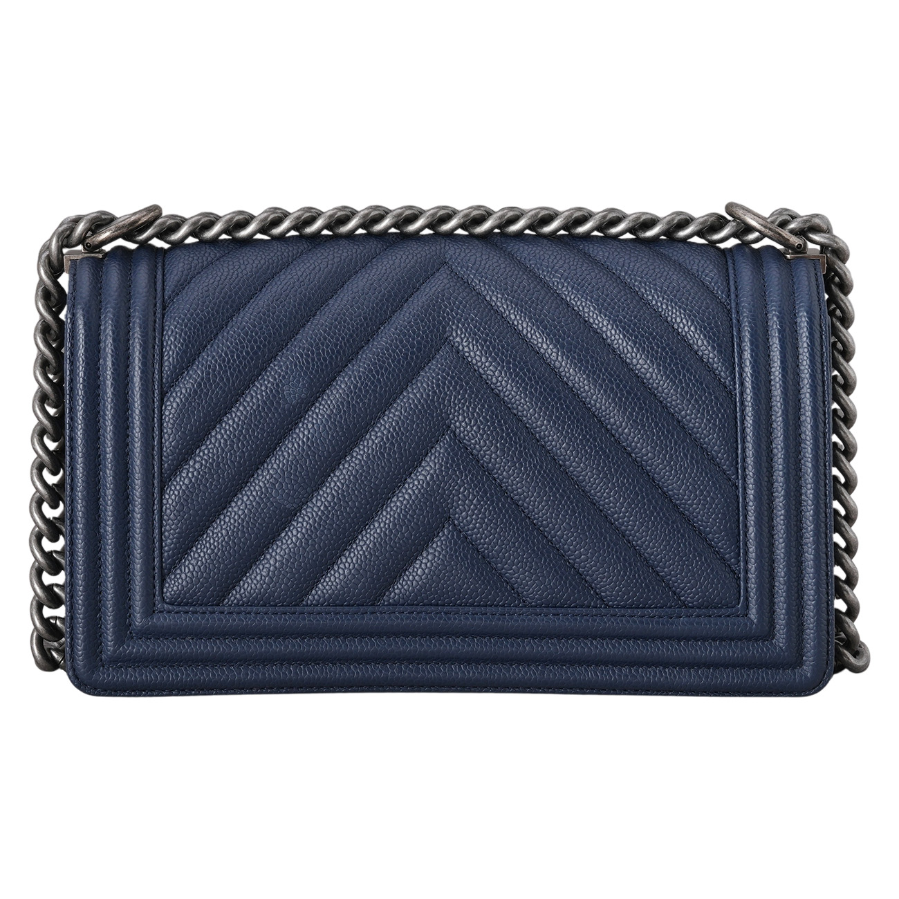 CHANEL(USED)샤넬 캐비어 쉐브론 보이샤넬 미듐 플랩백