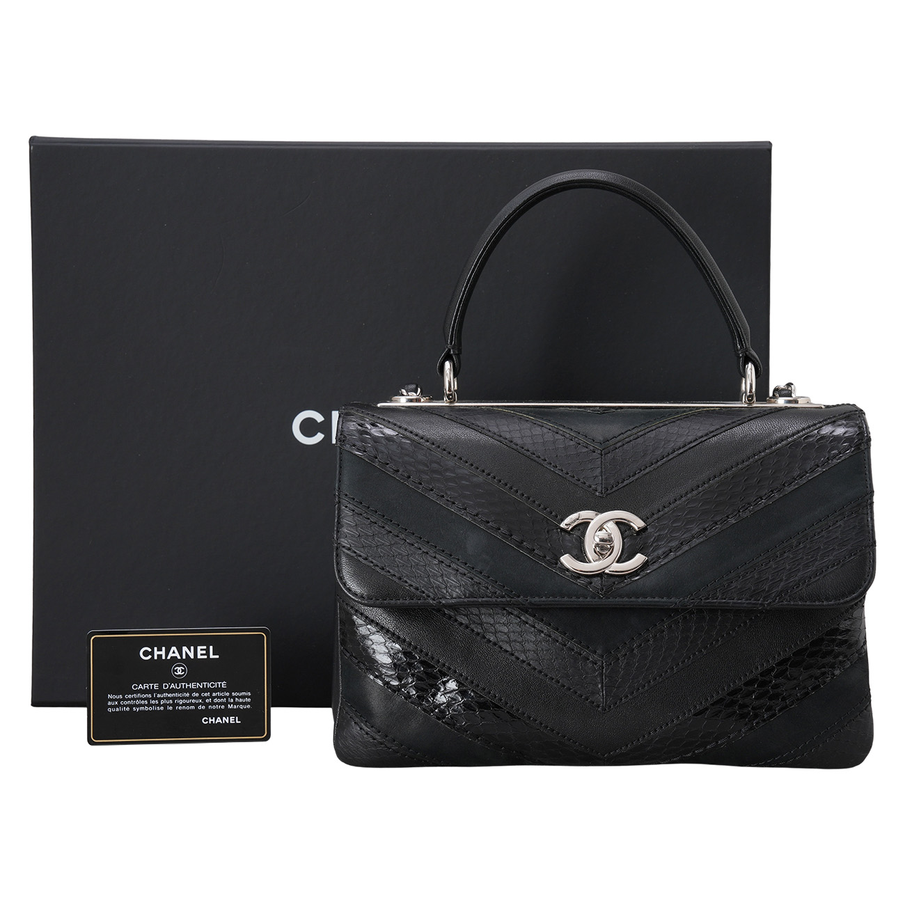 CHANEL(USED)샤넬 시즌 쉐브론 파이톤 트렌디 CC 스몰
