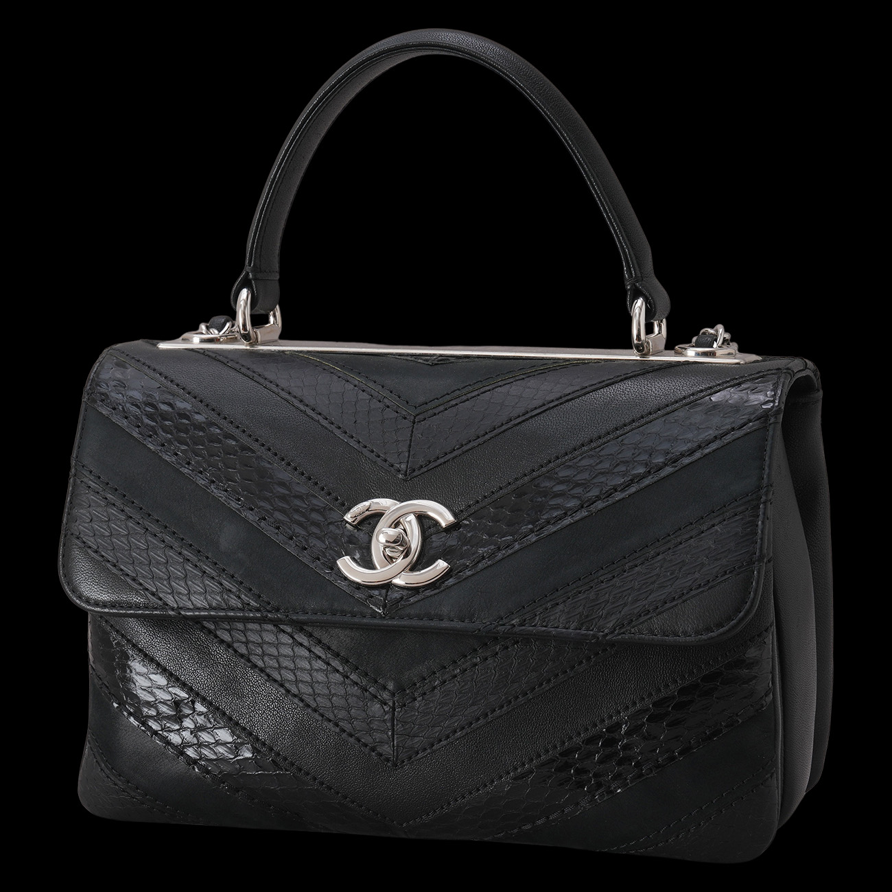 CHANEL(USED)샤넬 시즌 쉐브론 파이톤 트렌디 CC 스몰