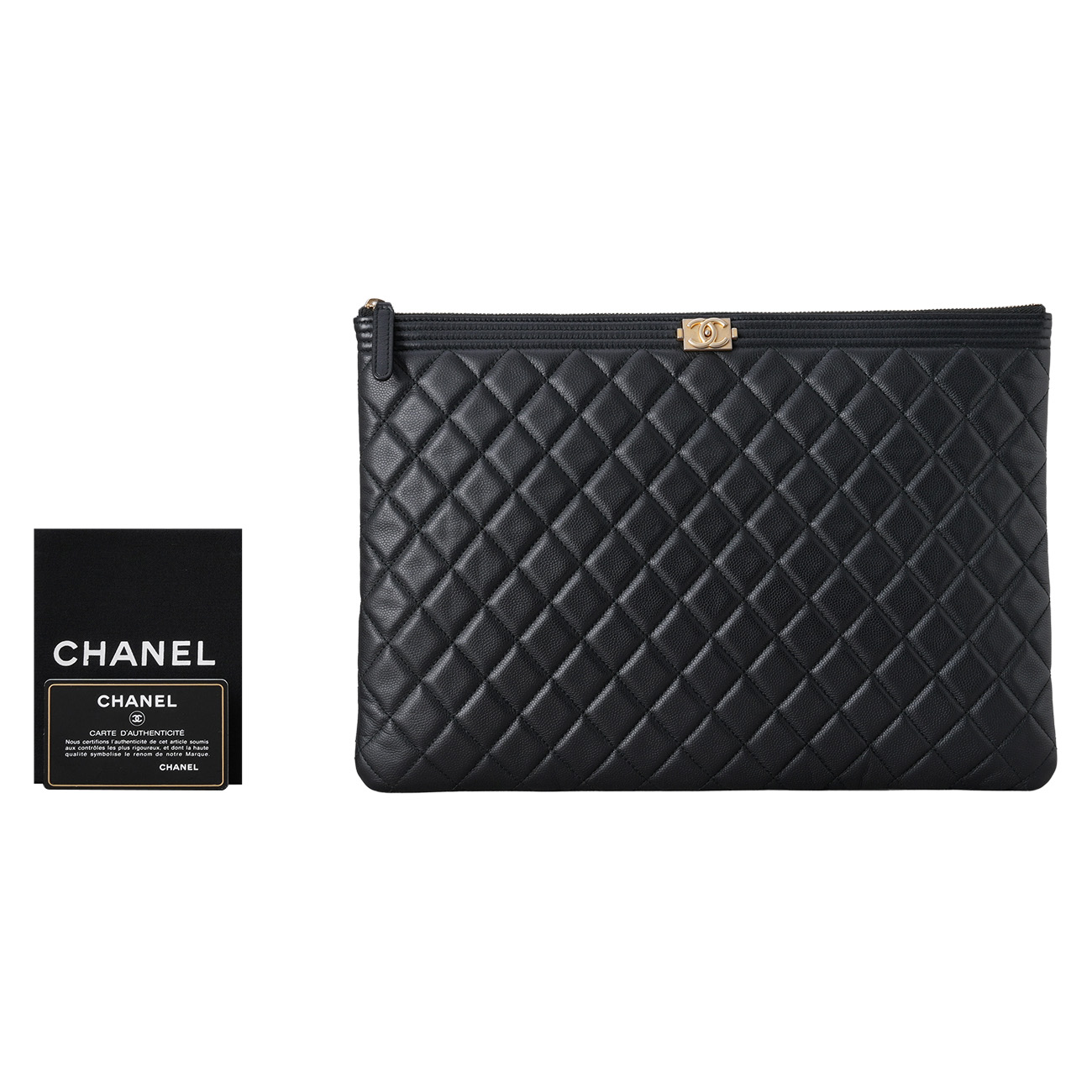 CHANEL(USED)샤넬 캐비어 보이샤넬 클러치 라지