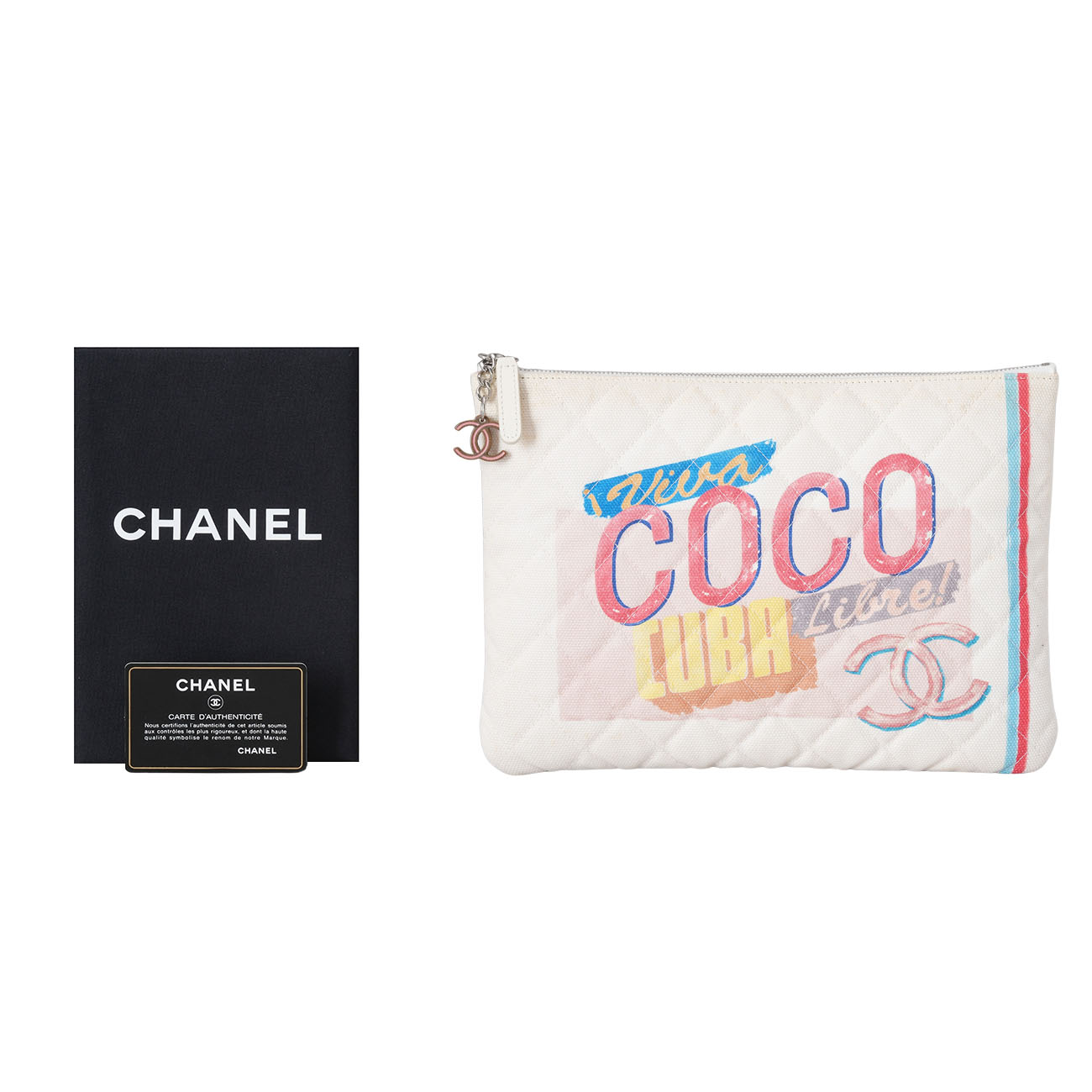 CHANEL(USED)샤넬 코코프린팅 패브랙 클러치