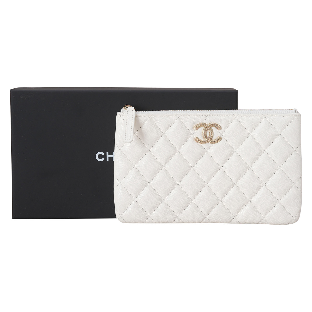 CHANEL(USED)샤넬 AP4716  캐비어 CC로고 미니 파우치
