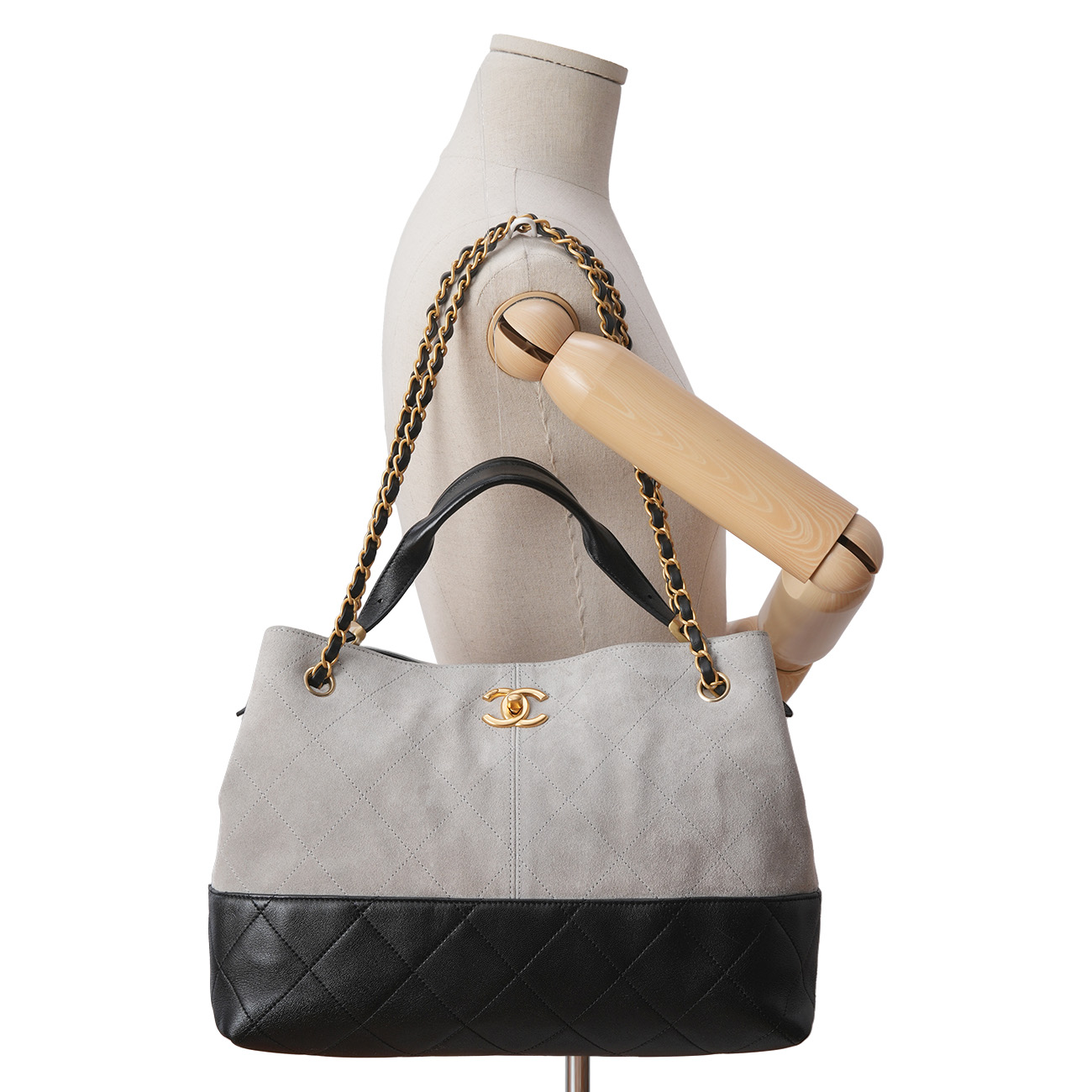 CHANEL(USED)샤넬 25A 공방 스웨이드 투톤 숄더백