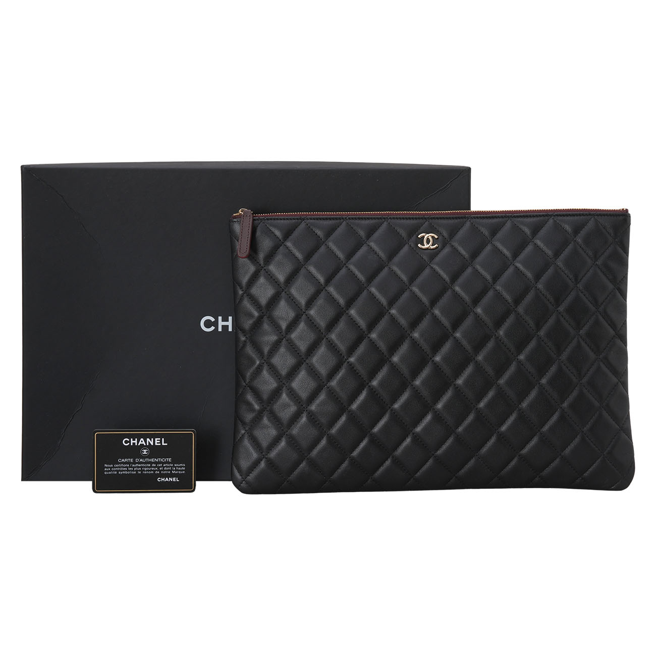CHANEL(USED)샤넬 램스킨 클래식 클러치 라지