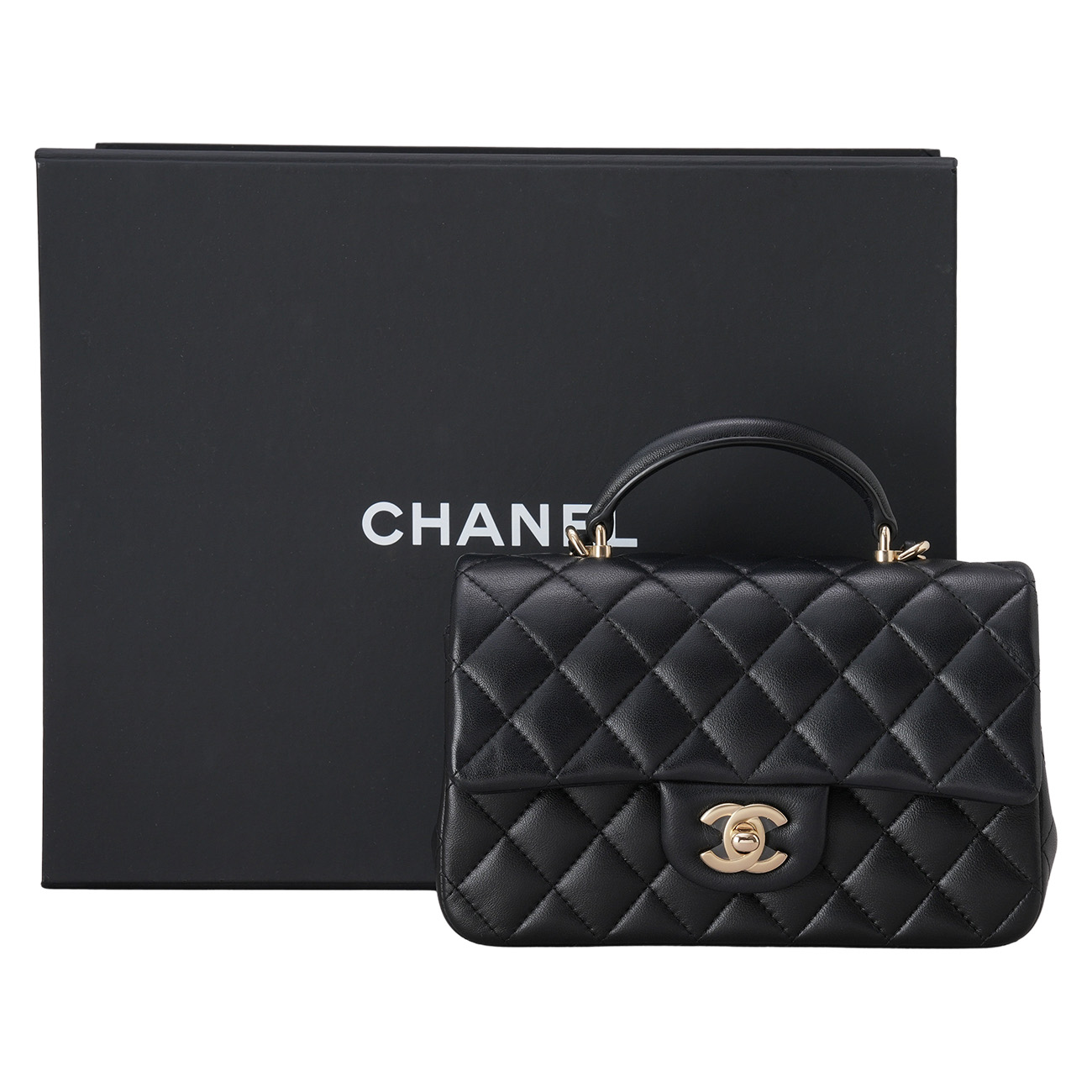CHANEL(USED)샤넬 램스킨 뉴미니 탑핸들 크로스백