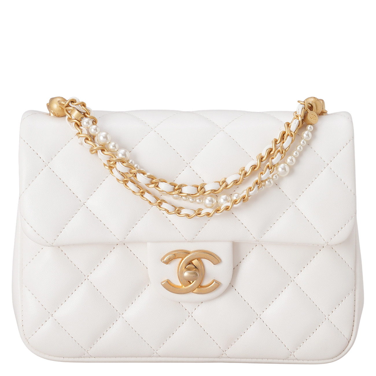 CHANEL(USED)샤넬 시즌 램스킨 체인 탑핸들 플랩백