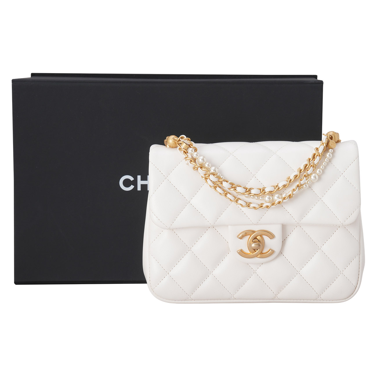 CHANEL(USED)샤넬 시즌 램스킨 체인 탑핸들 플랩백
