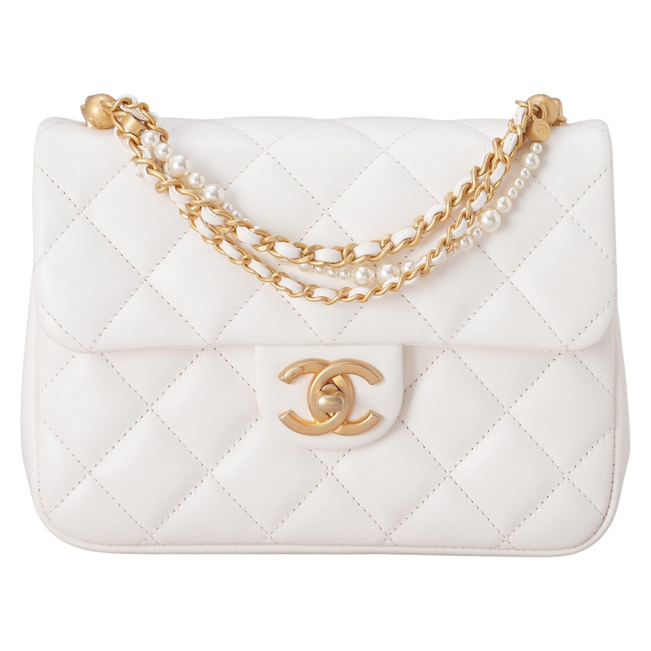 CHANEL(USED)샤넬 시즌 램스킨 체인 탑핸들 플랩백