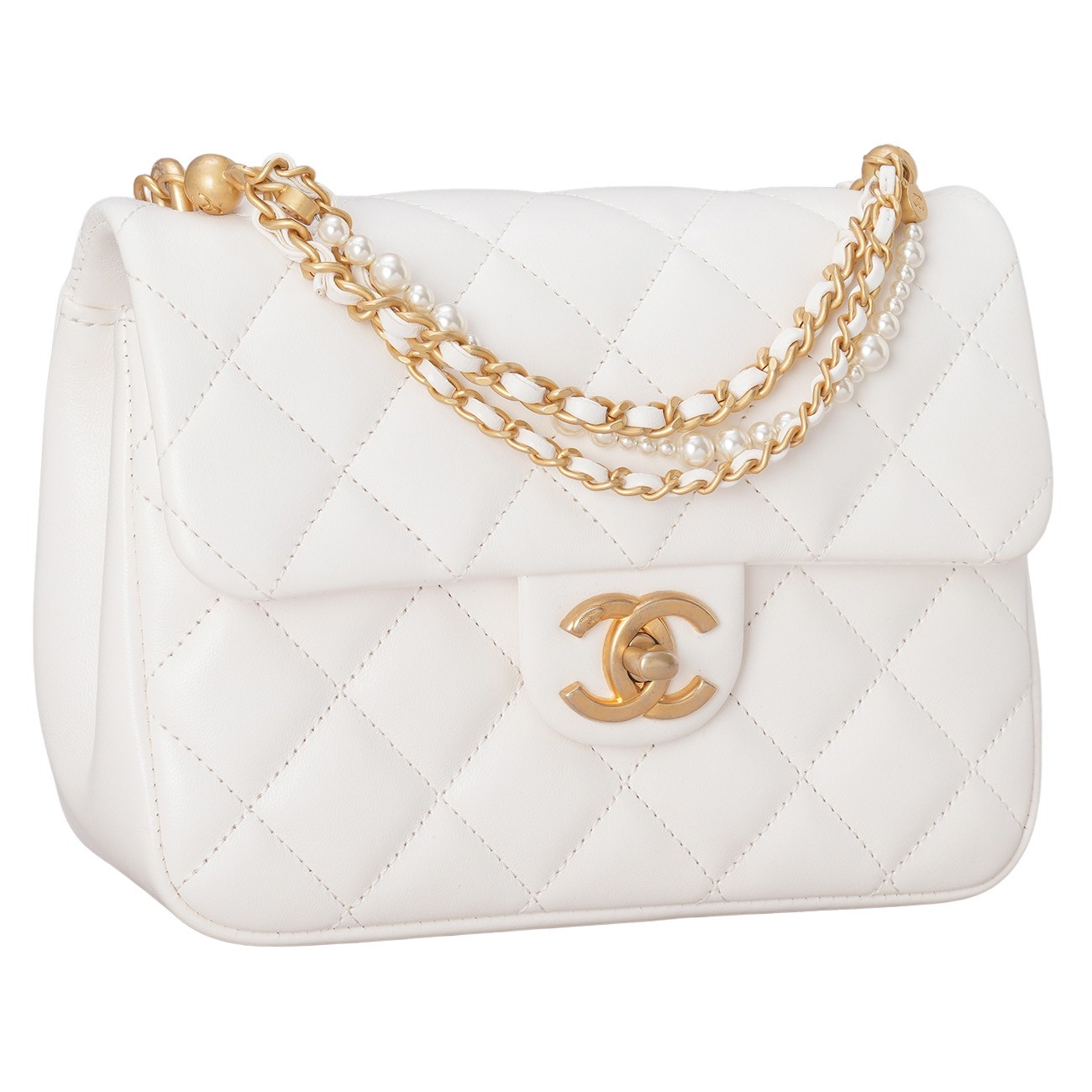 CHANEL(USED)샤넬 시즌 램스킨 체인 탑핸들 플랩백
