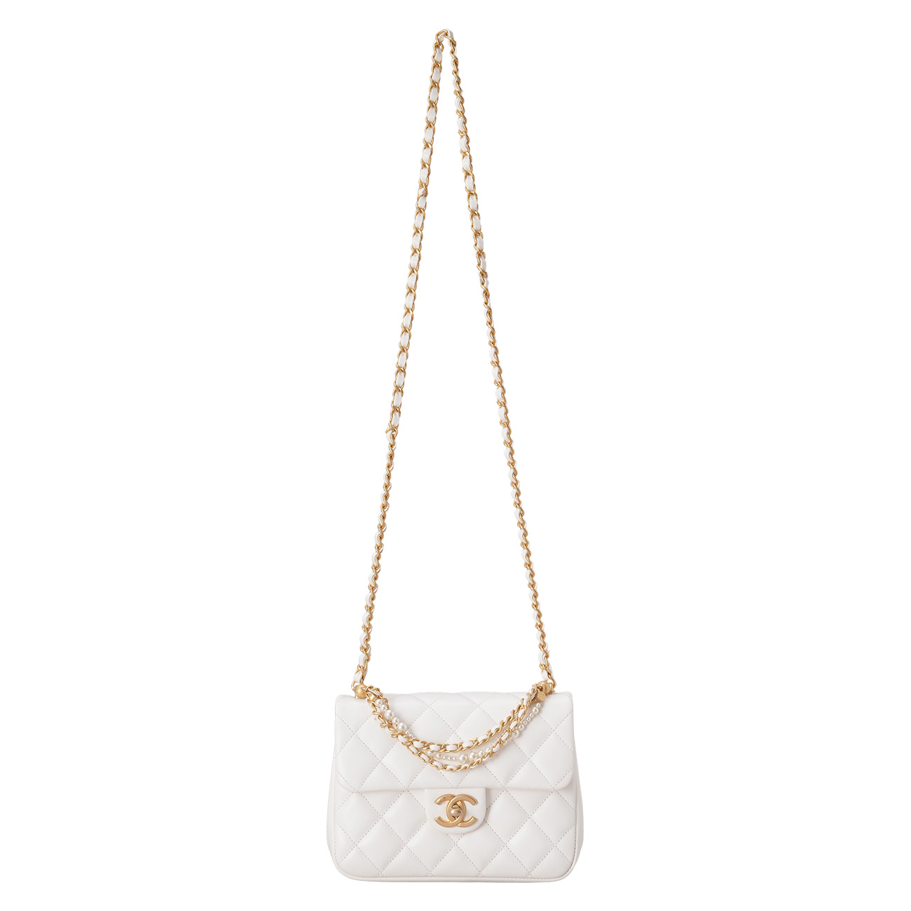 CHANEL(USED)샤넬 시즌 램스킨 체인 탑핸들 플랩백