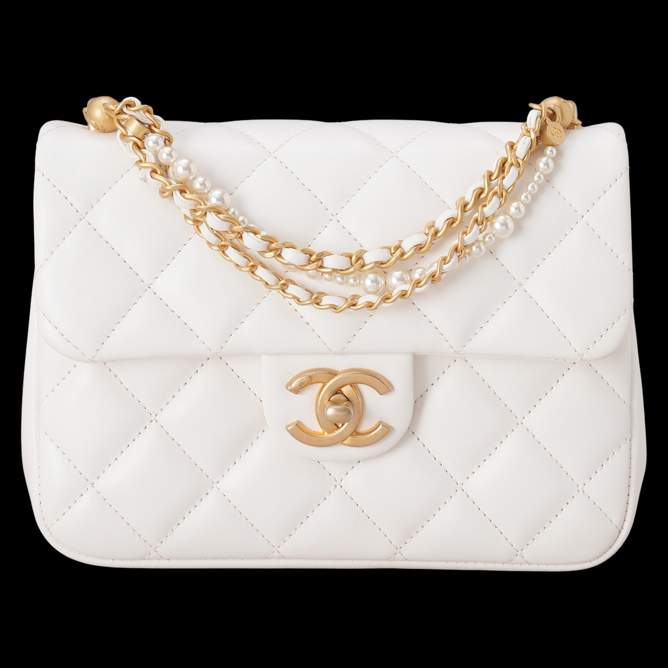 CHANEL(USED)샤넬 시즌 램스킨 체인 탑핸들 플랩백