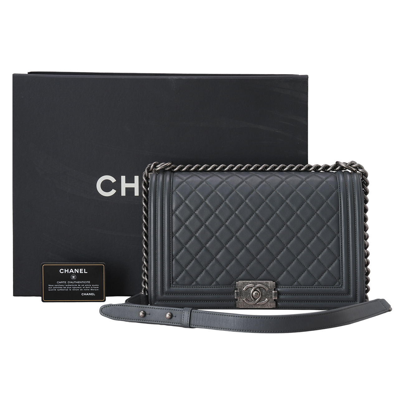 CHANEL(USED)샤넬 램스킨 보이샤넬 뉴미듐 플랩백