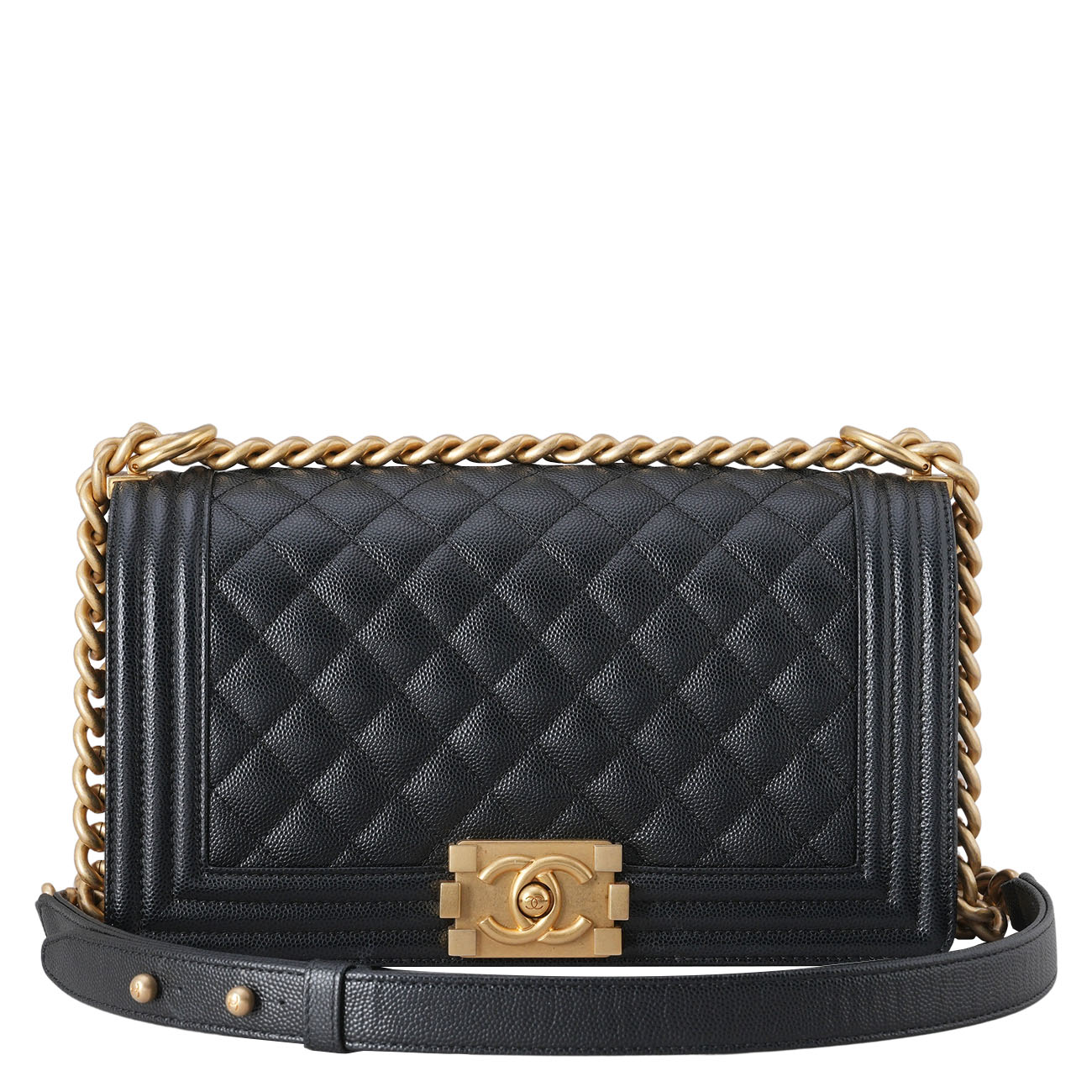 CHANEL(USED)샤넬 캐비어 보이샤넬 미듐 플랩백