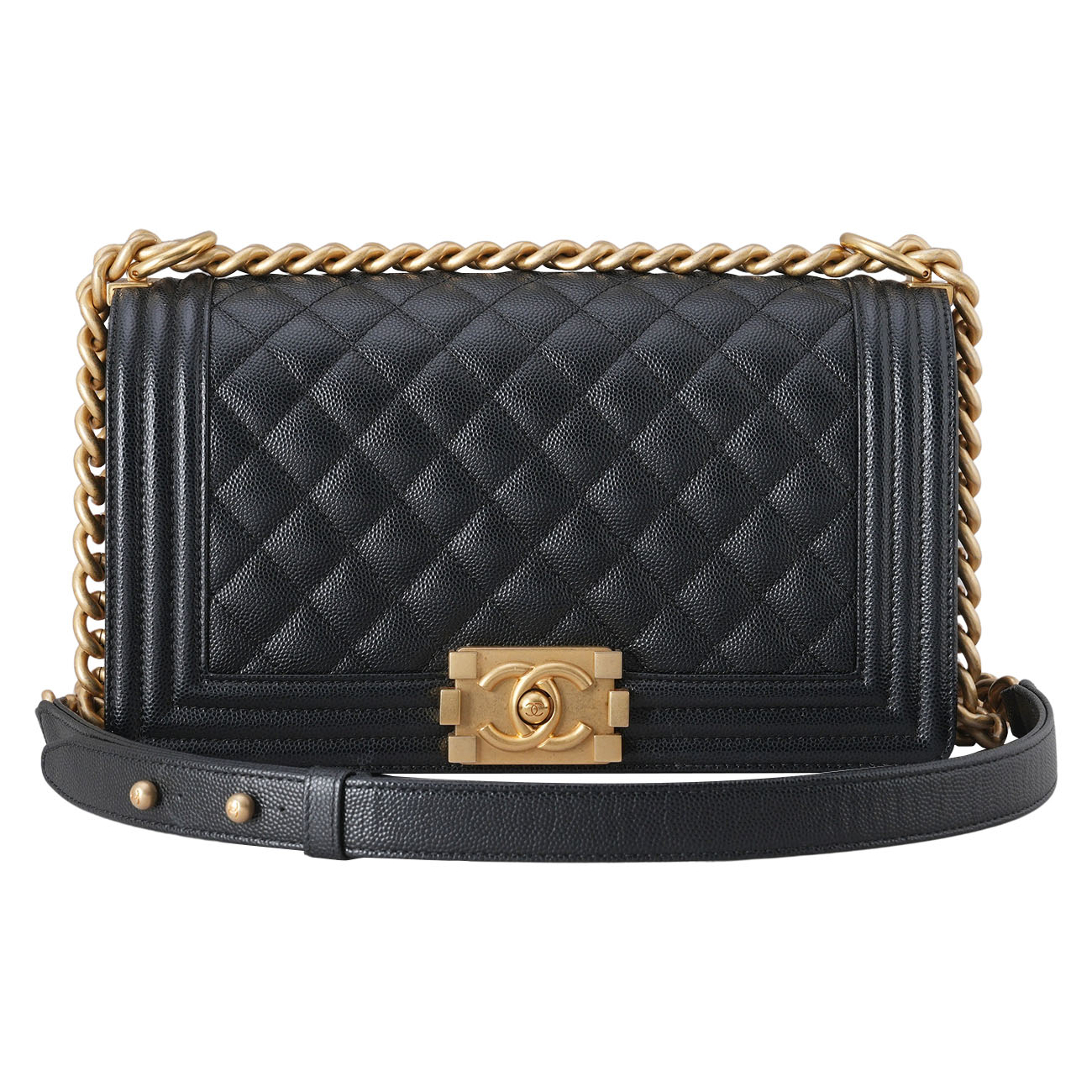 CHANEL(USED)샤넬 캐비어 보이샤넬 미듐 플랩백