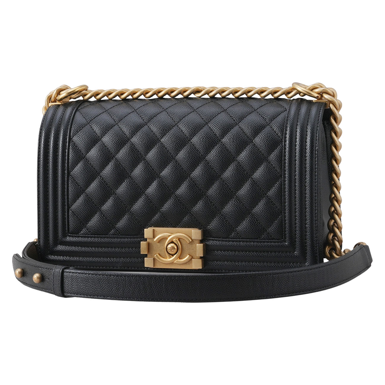 CHANEL(USED)샤넬 캐비어 보이샤넬 미듐 플랩백