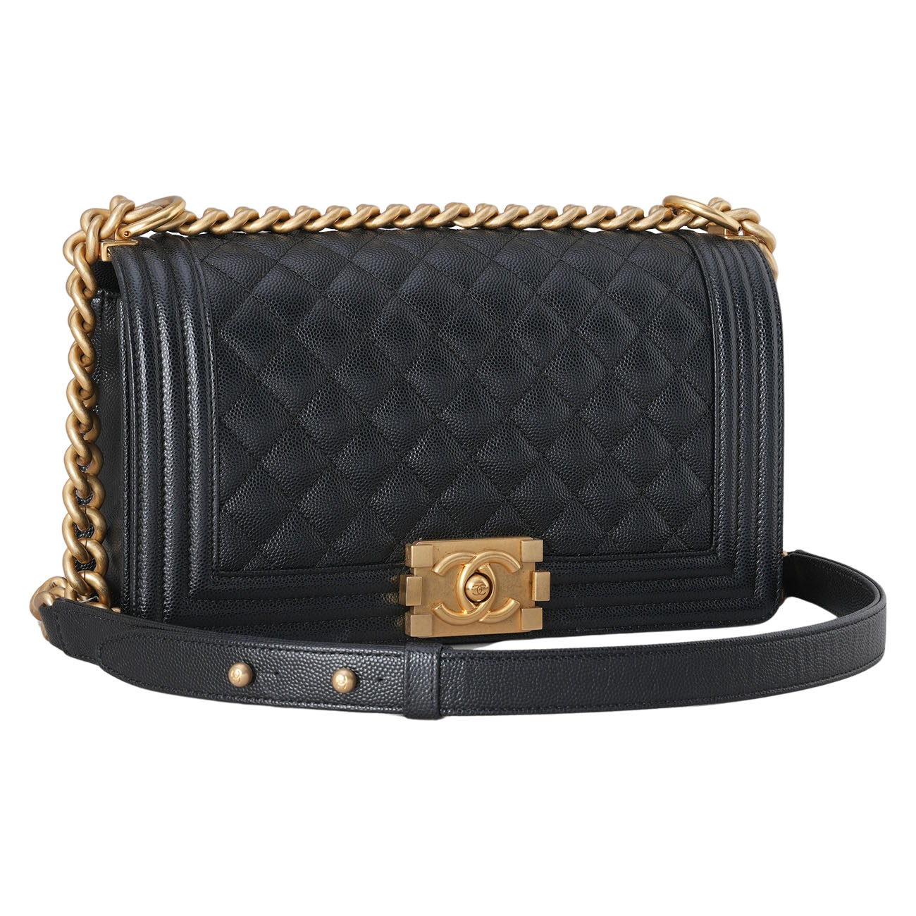 CHANEL(USED)샤넬 캐비어 보이샤넬 미듐 플랩백