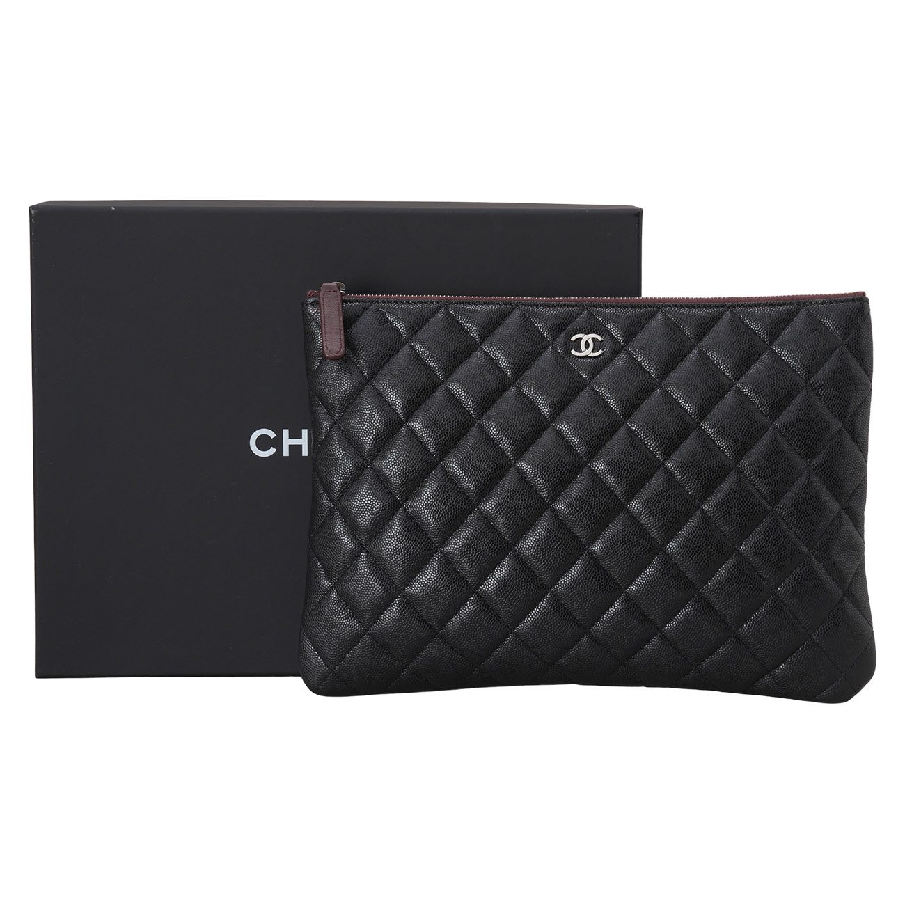 CHANEL(USED)샤넬 캐비어 클래식 파우치 뉴미듐